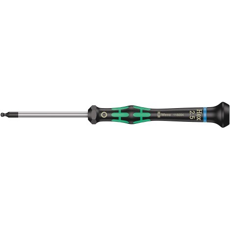 Ruuvimeisseli Wera 2052 Micro; HEX2,5x60 mm; pallokärjellä