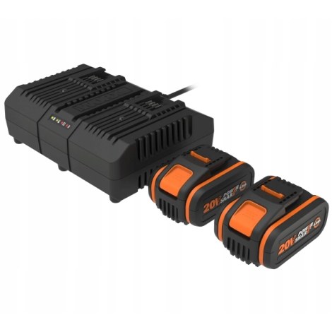 Tarvikesarja Worx WA3611; 20 V; 2x4,0 Ah akku
