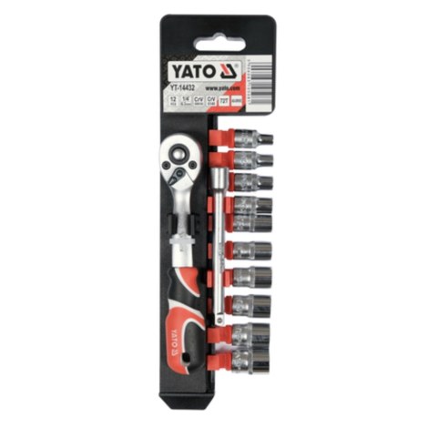 Hylsysarja  Yato YT-14432; 1/4''; 12 kpl. Hylsysarja  Yato YT-14432; 1/4''; 12 kpl.