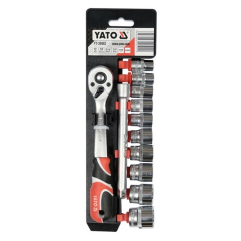 Hylsysarja  Yato YT-38683; 3/8''; 12 kpl.