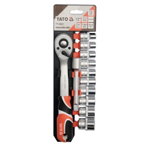 Hylsysarja  Yato YT-38821; 12 kpl.