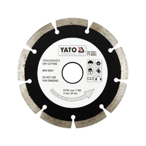 Timanttilaikka kuivaleikkaamiseen Yato YT-6003; 125 mm