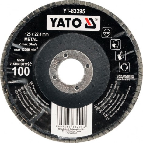 Lamellihiomalaikka  Yato YT-83293; P60; 125x22 mm