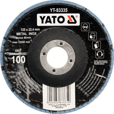 Lamellihiomalaikka  Yato YT 83331; P36; 125x22 mm