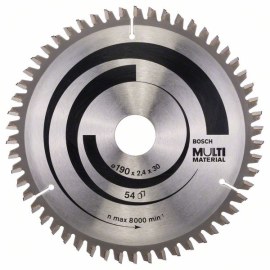 Katkaisuterä puulle Bosch MULTI MATERIAL; 190x2,4x30,0 mm; Z54; -5°