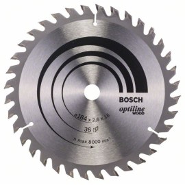 Katkaisuterä puulle Bosch OPTILINE WOOD; 184x2,6x16,0 mm; Z36; 15°