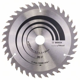 Katkaisuterä puulle Bosch; 165x1,7x20,0 mm; Z36; 15°