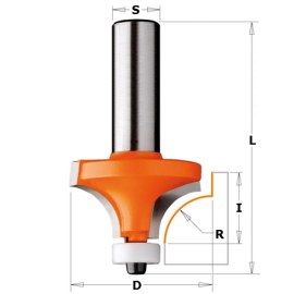 Pyöristysjyrsin CMT; 3/12,7/54 mm;  laakereilla