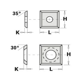 Höylän terät CMT 790.140.00L; 14x14x2 mm; HW-HC; 1  kpl.