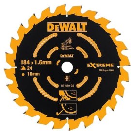 Katkaisulaikka DeWalt; 184x1,6x16,0 mm; Z24; 7°