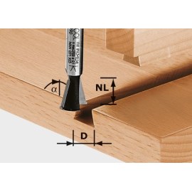 Kyyhkyn pyrstön muotoinen jyrsinterä Festool; HW; 13,5/46 mm