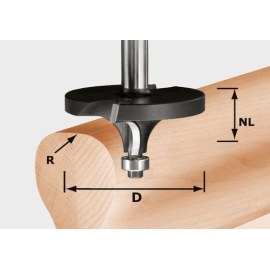 Profiilin pyöristysjyrsin Festool 16/26/76 mm laakereilla