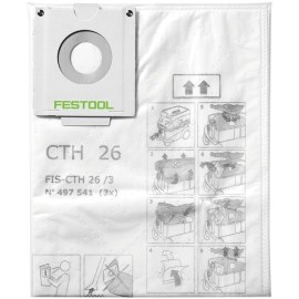 Tekstiiliset pölypussit imurille Festool FIS-CTH 26/3; 3 kpl.