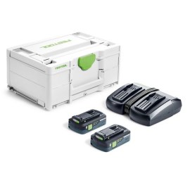 Tarvikesarja Festool SYS 18V 2x4,0/TCL 6 DUO; 18 V; 2x4,0 Ah akku