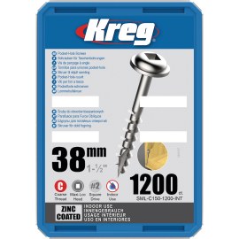 Puuruuvi Kreg SML-C150; Maxi-Loc; 1,50''; 38 mm; 1200 kpl; iso lanka