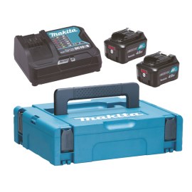 Tarvikesarja Makita 197641-2; 12 V; 2x4,0 Ah akku + laturi DC10SB
