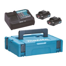 Tarvikesarja Makita 197658-5; 12 V; 2x2,0 Ah akku + laturi DC10SB