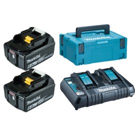 Tarvikesarja Makita PowerPack; 18 V; 2x6,0 Ah akku + laturi