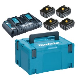 Tarvikesarja Makita Powerpack; 18V; 4x6,0 Ah + DC18RD