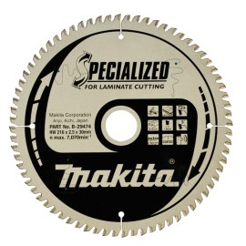 Katkaisulaikka laminaatille Makita; 216x2,5x30,0 mm; Z72; 5°