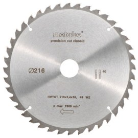 Katkaisuterä puulle Metabo Classic; 216x2,4x30,0 mm; Z40; -5°