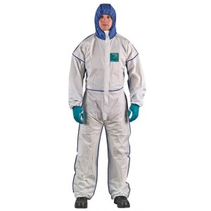 Kertakäyttöhaalari Ansell Alphatec 1800 Comfort Type 5/6; XXXL; valkoinen/Sininen