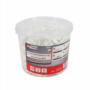 Laatan kulmamääritin AWTools AW30370; 1 mm; 7-15 mm; 400 kpl.