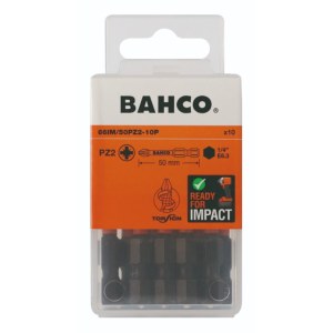 Kärkisarja iskevälle ruuvinvääntimelle Bahco 66IM/50PZ2-10P; PZ2; 50 mm; 10 kpl.
