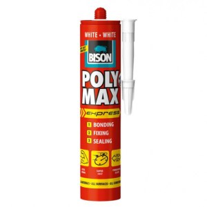 Tiiviste sisä- ja ulkotiloihin Bison 1190903 Poly Max; 280 ml; valkoinen