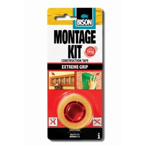 Kaksipuolinen tarttuva teippi Bison 6305487 Montage kit Extreme Grip; 19 mm; 1,5 m; läpinäkyvä