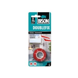 Kaksipuolinen tarttuva teippi Bison 6312504 Doublefix; 19 mm; 1,5 m; läpinäkyvä