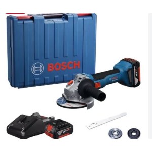 Akkukäyttöinen kulmahiomakone Bosch GWS 18V-8 Professional; 125 mm; 18 V; 2x4,0 Ah akku.; kuljetuslaatikolla