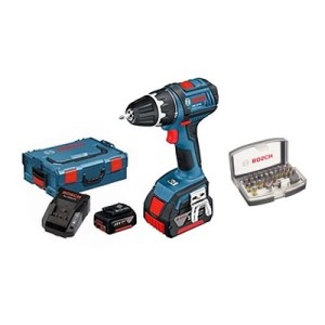 Pora/ruuvinväännin Bosch GSR 18 V-LI; 18 V;  2x4,0 Ah akku