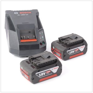Tarvikesarja Bosch GBA 18 V-Li 2x5,0 Ah akku + laturi AL1860 akkutyökaluille