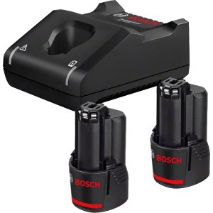 Tarvikesarja Bosch GBA; 12 V; 2x2,0 Ah + laturi GAL 12V-40