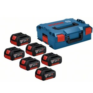 Tarvikesarja Bosch GBA 18V; 18 V; 6x4,0 Ah + Kantolaukku