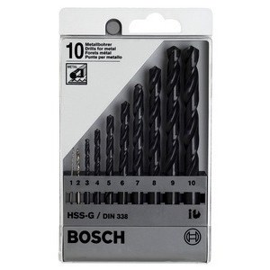 Metalliporanteräsarja Bosch HSS-G; 1-10 mm; 10 kpl.