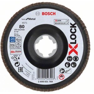 Lamellihiomalaikka  Bosch Best for Metal X571; X-Lock; 125 mm; K80