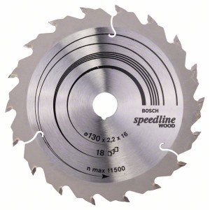 Katkaisuterä puulle Bosch SPEEDLINE WOOD; 130x2,2x16,0 mm; Z18; 15°