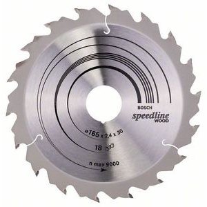 Katkaisuterä puulle Bosch SPEEDLINE WOOD; 165x2,4x30,0 mm; Z18; 15°