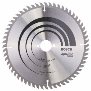 Katkaisuterä puulle Bosch OPTILINE WOOD; 230x2,8x30,0 mm; Z60; 15°