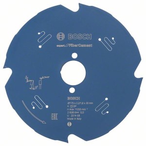 Pyörösahanterä kuitusementille Bosch Expert for Fiber Cement; 170x2,2x30,0 mm; Z4; 10°