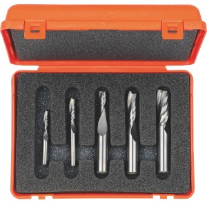 Jyrsinteräsarja  CMT upcut spiral; 1/4'' (6,35 mm) - 1/2'' (12,7 mm); 5 osat