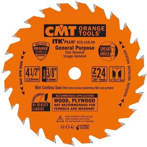 Katkaisuterä puulle CMT ITK-Plus® 271; 115x1,5x9,5; Z24; 20°