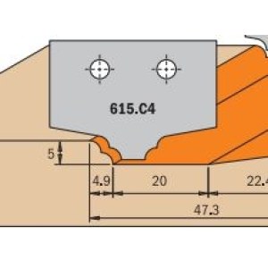 Profiiliveitset leikkuupäihin CMT 615.C4; 1 kpl.