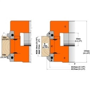 Profiiliveitset leikkuupäihin CMT 695.005.B6; 2 kpl.