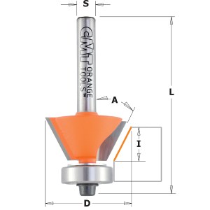 Viistejyrsin CMT; S=1/4''; D=19,05 mm; laakereilla
