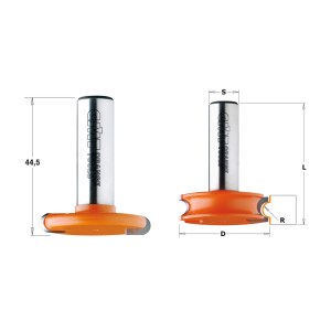 Jyrsin CMT 855.701.11; 38,1/6,35 mm; 2 kpl.