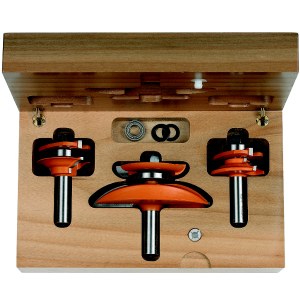Jyrsinteräsarja  CMT for raised panel with backcutter; 12 mm); profile D; 3 osat