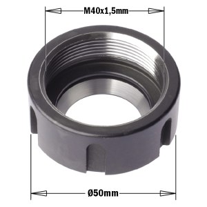 ER32 CLAMPING NUT W/BEARING  M40X1,5  LH